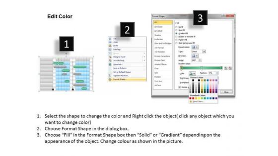 Strategy PowerPoint Template 8 Staged Weekly Gantt Chart Ppt Slides