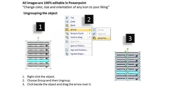 Strategy PowerPoint Template Continuous Process Using 6 Rectangular Arrows Design
