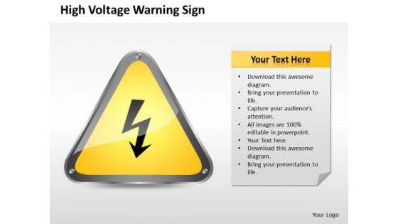 Strategy PowerPoint Template High Voltage Warning Sign Ppt Templates