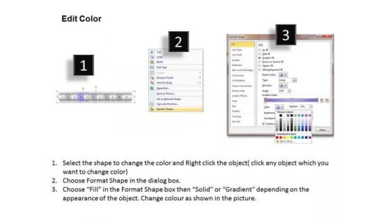 Strategy PowerPoint Template Linear Arrow 11 Stages Communication Skills Design