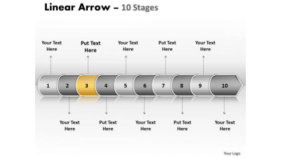 Strategy Ppt Linear Arrow 10 Power Point Stage Project Management PowerPoint 4 Graphic