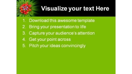 Strawberries Food PowerPoint Template 0810