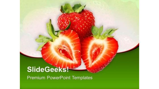 Strawberry Slices Food PowerPoint Templates And PowerPoint Themes 0512