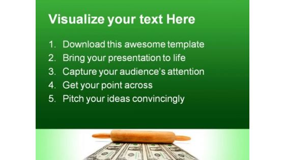 Stretching Dollar Money PowerPoint Template 0910