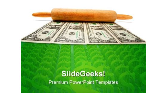Stretching Dollar Money PowerPoint Template 0910