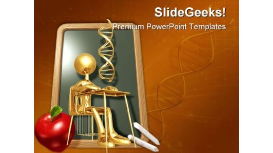 Student Studying Dna People PowerPoint Template 0810