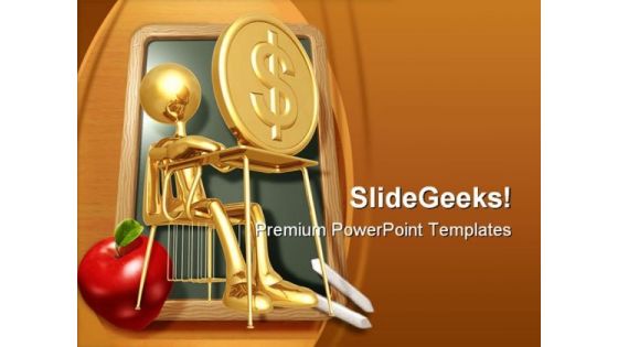 Student Studying Dollar PowerPoint Template 0810