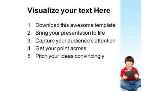 Student Thinking With A Book Education PowerPoint Templates And PowerPoint Backgrounds 0311