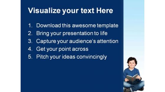 Student Thinking With A Book Education PowerPoint Templates And PowerPoint Backgrounds 0311