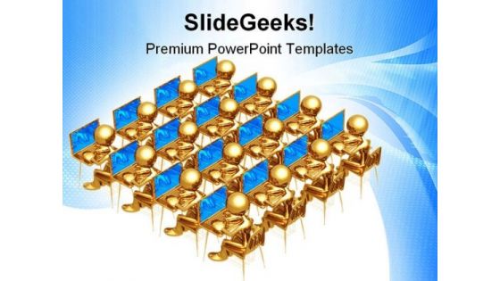 Students With Laptop Education PowerPoint Templates And PowerPoint Backgrounds 0711