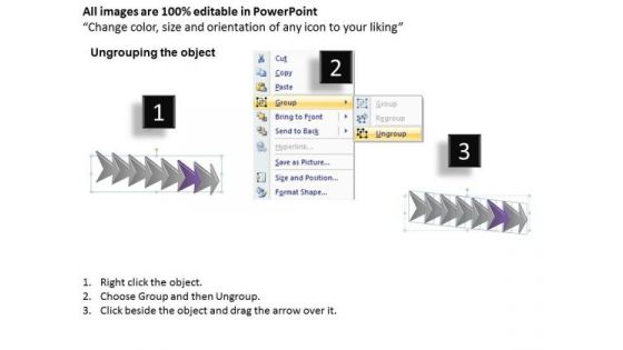Subsequential Description Using Arrows 7 Stages Free Flowcharting Slides PowerPoint