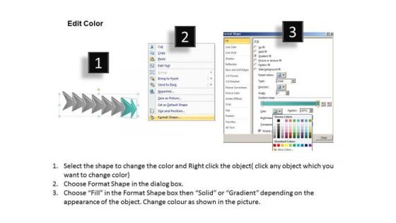 Subsequential Description Using Arrows 7 Stages Ppt Flowchart Program PowerPoint Slides