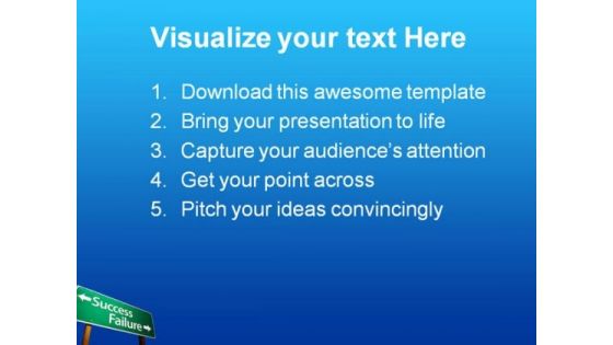 Success Failure Road Sign Travel PowerPoint Template 1110