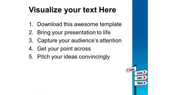 Success Failure Signpost Business PowerPoint Templates And PowerPoint Themes 0612