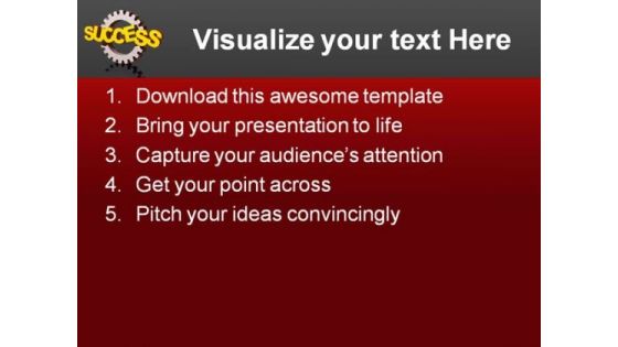 Success Gear Industrial PowerPoint Templates And PowerPoint Backgrounds 0811