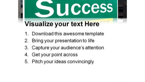 Success Highway Signpost Business PowerPoint Templates And PowerPoint Backgrounds 0311