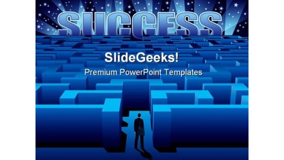Success Maze Business PowerPoint Backgrounds And Templates 0111