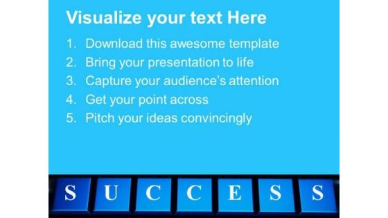Success Word On Keyboard Computer PowerPoint Templates And PowerPoint Themes 1012