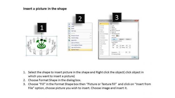 Successful Business Men 3d Circle With Target PowerPoint Slides