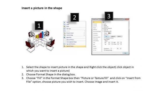 Successful Business Men 3d With Graph Meeting PowerPoint Slides