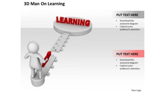 Successful Business People 3d Man On Learning PowerPoint Templates