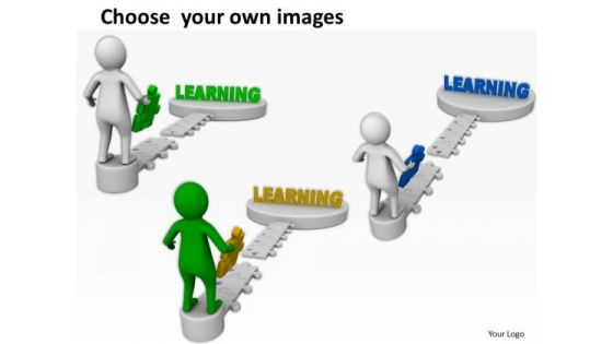 Successful Business People 3d Man On Learning PowerPoint Templates