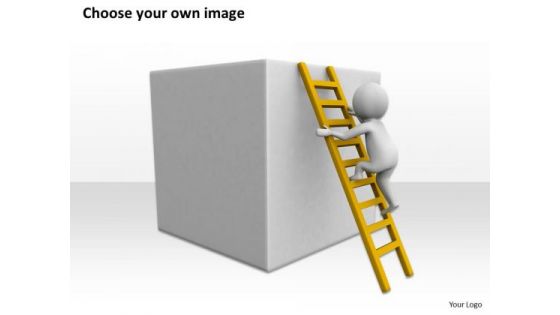 Successful Business People 3d Man On Red Ladder PowerPoint Templates