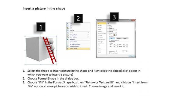 Successful Business People 3d Man On Red Ladder PowerPoint Templates