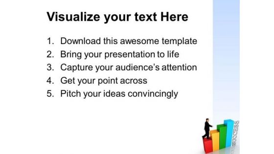 Successful Person And Bar Graph Business PowerPoint Templates And PowerPoint Themes 0512