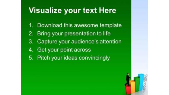 Successful Person And Bar Graph Business PowerPoint Templates And PowerPoint Themes 0512