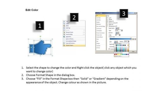 Successive Demonstration Using Hands Flowchart Examples PowerPoint Templates