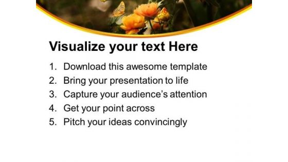 Summer Flowers With Butterfly Nature PowerPoint Templates Ppt Backgrounds For Slides 0513