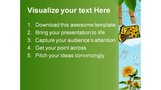 Sun Flowers Beauty PowerPoint Template 0610