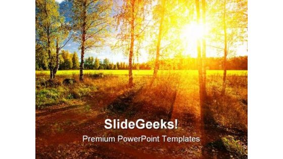 Sun Rays In Summer Nature PowerPoint Templates And PowerPoint Backgrounds 0311