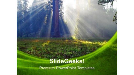 Sunbeams Forest Nature PowerPoint Templates Ppt Backgrounds For Slides 0213