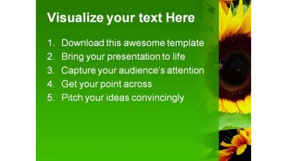 Sunflower Beauty Abstract PowerPoint Templates And PowerPoint Backgrounds 0211