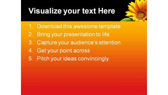 Sunflower Beauty PowerPoint Backgrounds And Templates 1210