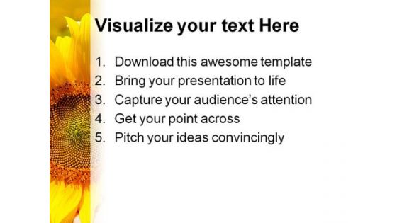 Sunflower In Female Hands Nature PowerPoint Themes And PowerPoint Slides 0411