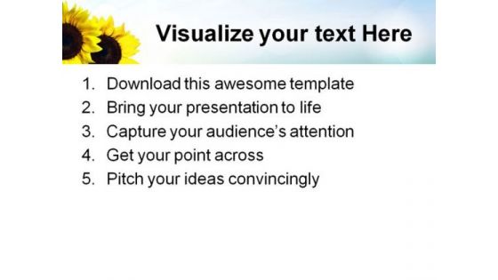 Sunflower Nature PowerPoint Templates And PowerPoint Backgrounds 0211