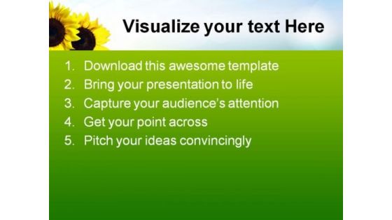 Sunflower Nature PowerPoint Templates And PowerPoint Backgrounds 0211