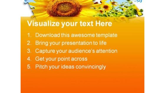 Sunflower Puzzle Background Beauty PowerPoint Templates And PowerPoint Backgrounds 0411