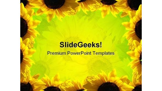 Sunflowers Beauty Abstract PowerPoint Template 1110