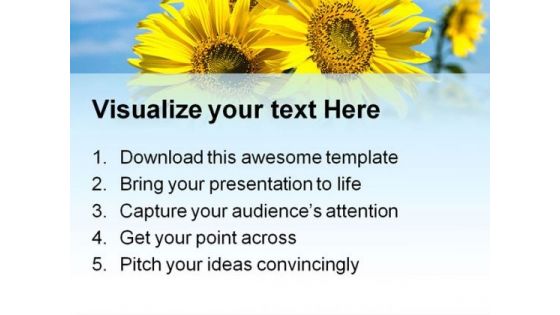 Sunflowers Family Nature PowerPoint Templates And PowerPoint Backgrounds 0211