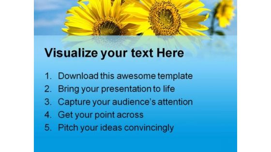 Sunflowers Family Nature PowerPoint Templates And PowerPoint Backgrounds 0211