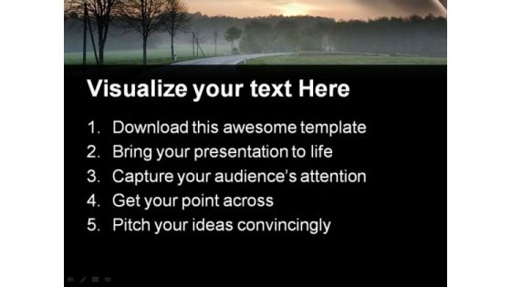 Sunrise Road Nature PowerPoint Themes And PowerPoint Slides 0811