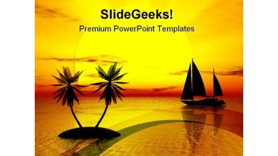 Sunset At Beach Nature PowerPoint Templates And PowerPoint Backgrounds 0711