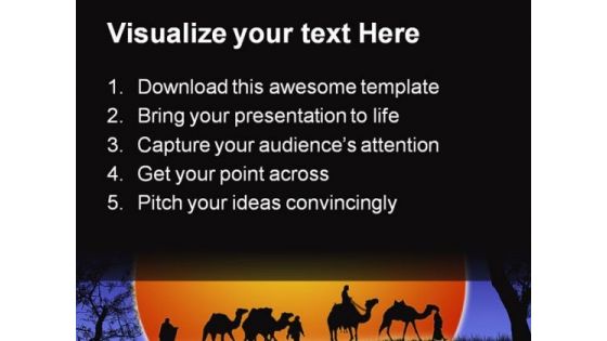 Sunset Desert Nature PowerPoint Backgrounds And Templates 0111