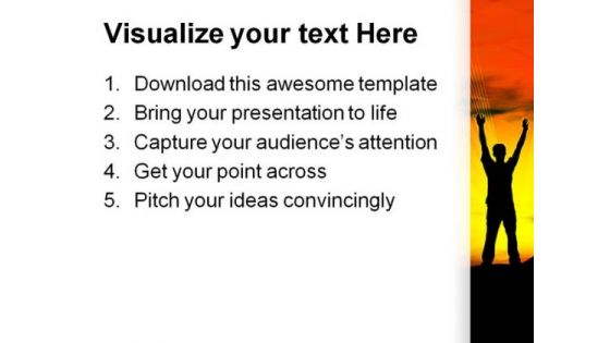 Sunset Freedom Youth PowerPoint Templates And PowerPoint Backgrounds 0811