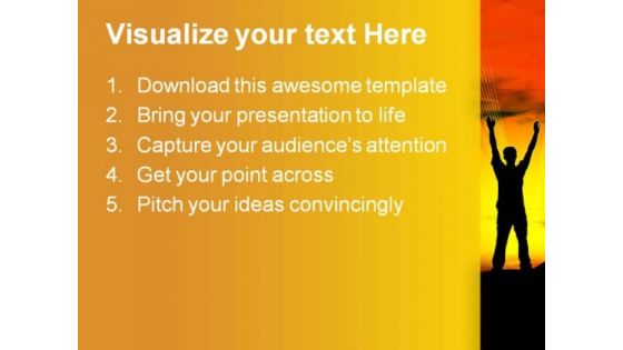 Sunset Freedom Youth PowerPoint Templates And PowerPoint Backgrounds 0811