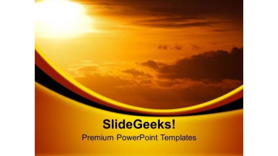 Sunset Scene Nature PowerPoint Templates Ppt Backgrounds For Slides 0313